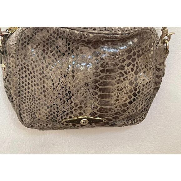 Elliott Lucca snakeskin print leather purse with chain - Picture 12 of 13